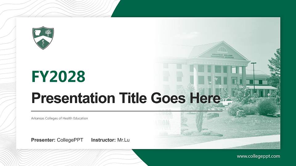 Arkansas Colleges of Health Education Academic Presentation/Research Findings Report PPT Template16:9 ratio PPT effect preview image