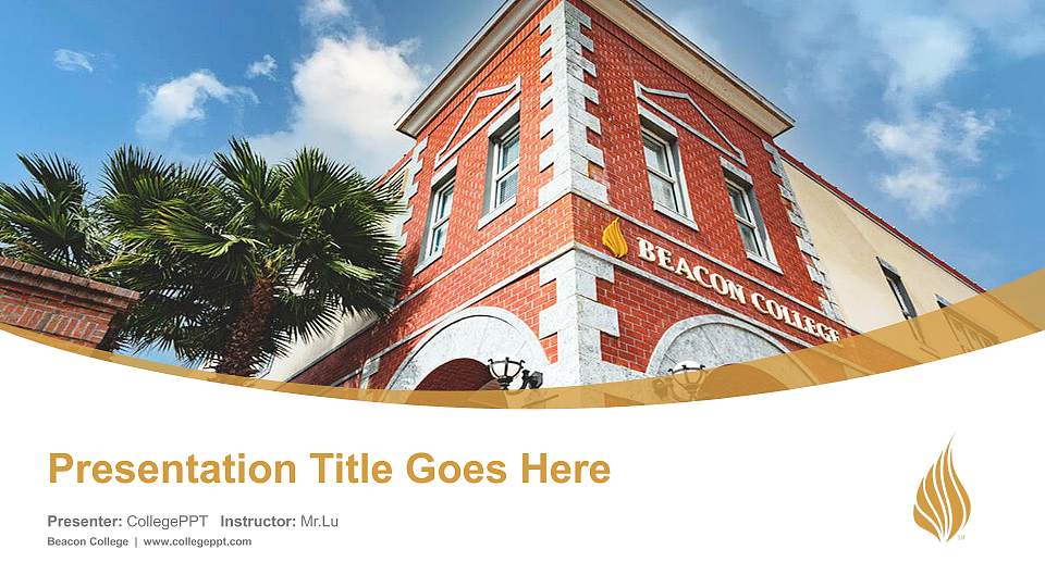 Beacon College Course/Courseware Creation PPT Template16:9 ratio PPT effect preview image