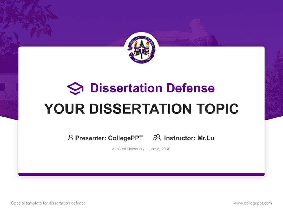 Ashland University Graduation Thesis Defense PPT Template4:3 ratio PPT effect preview image7