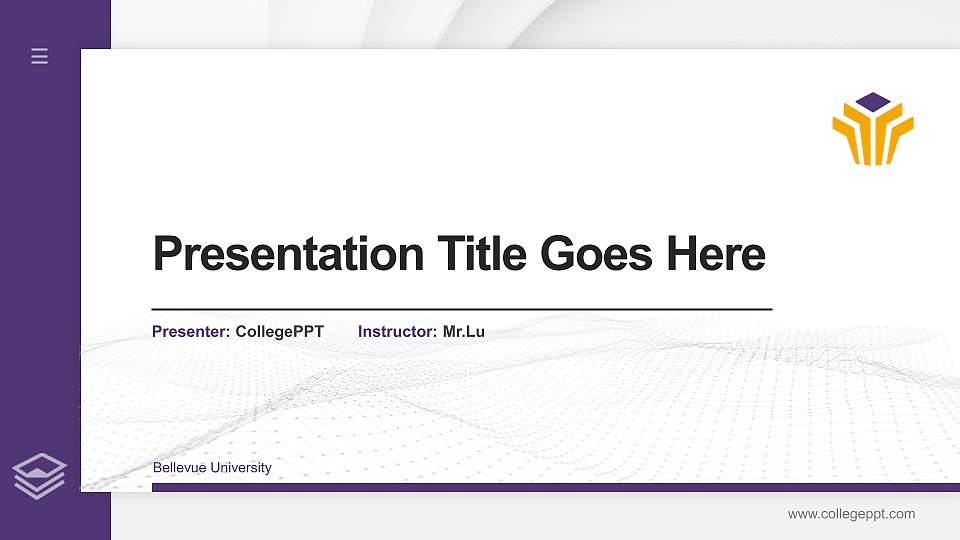 Bellevue University Thesis Proposal/Graduation Defense PPT Template16:9 ratio PPT effect preview image
