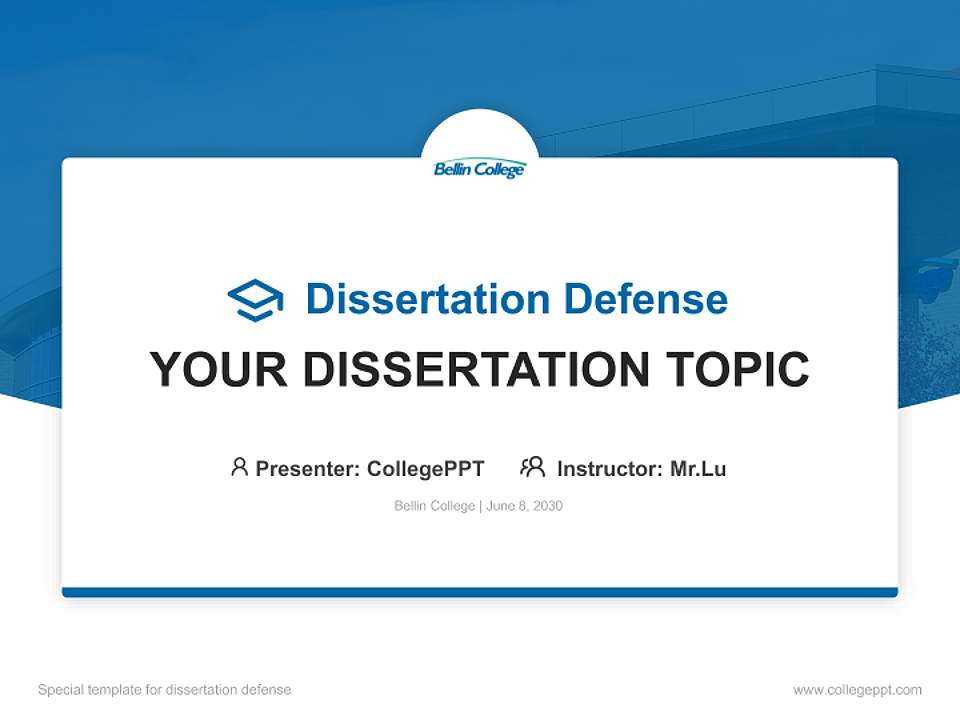 Bellin College Graduation Thesis Defense PPT Template4:3 ratio PPT effect preview image7