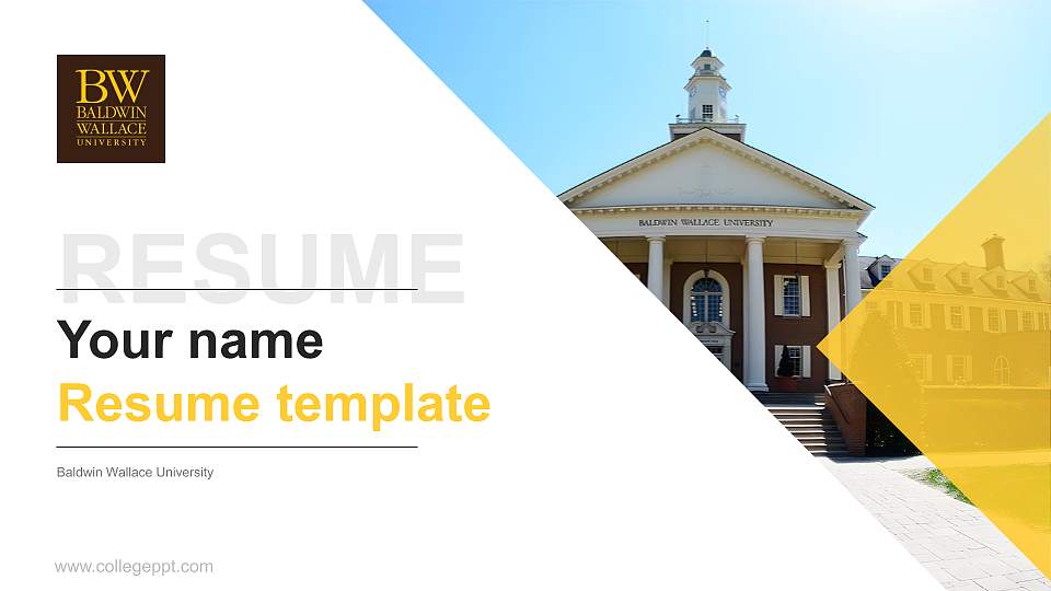 Baldwin Wallace University Resume PPT Template16:9 ratio PPT effect preview image