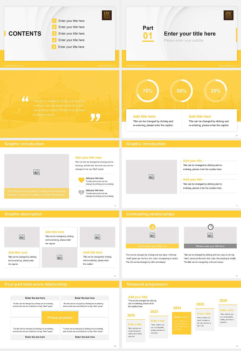 Baldwin Wallace University Thesis Proposal/Graduation Defense PPT Template16:9 ratio PPT effect preview image2