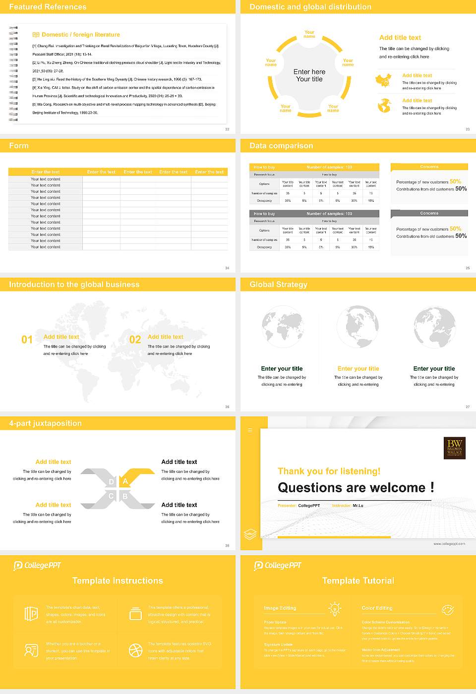 Baldwin Wallace University Thesis Proposal/Graduation Defense PPT Template16:9 ratio PPT effect preview image4