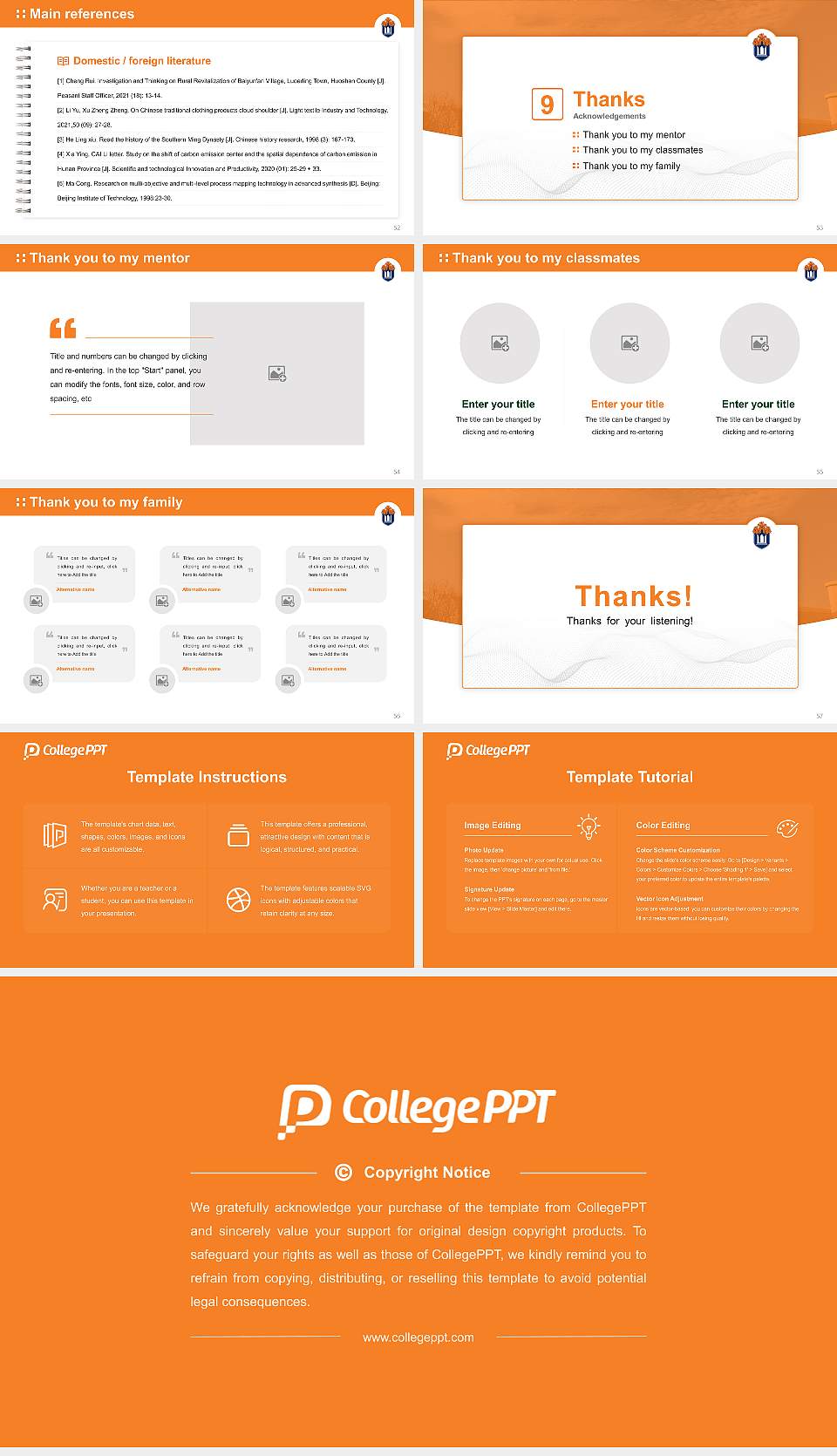 Baker University Graduation Thesis Defense PPT Template16:9 ratio PPT effect preview image7