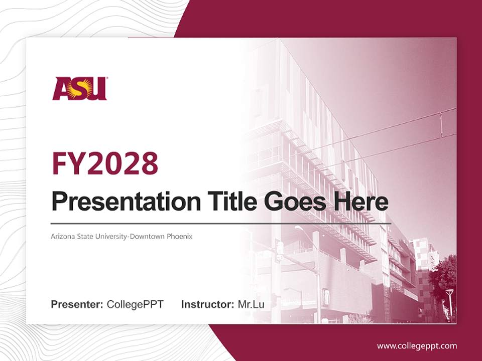 Arizona State University-Downtown Phoenix Academic Presentation/Research Findings Report PPT Template4:3 ratio PPT effect preview image5