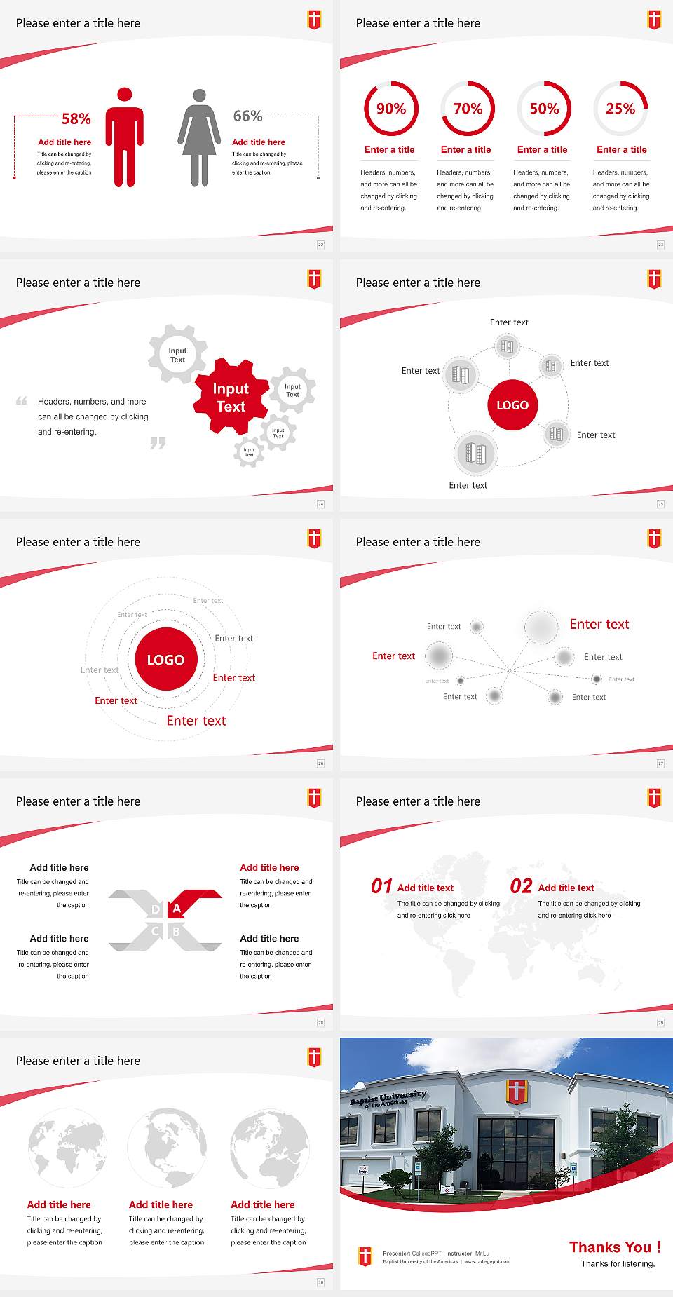 Baptist University of the Americas Course/Courseware Creation PPT Template4:3 ratio PPT effect preview image4