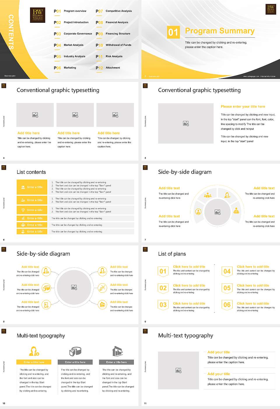Baldwin Wallace University Competition/Entrepreneurship Contest PPT Template16:9 ratio PPT effect preview image2