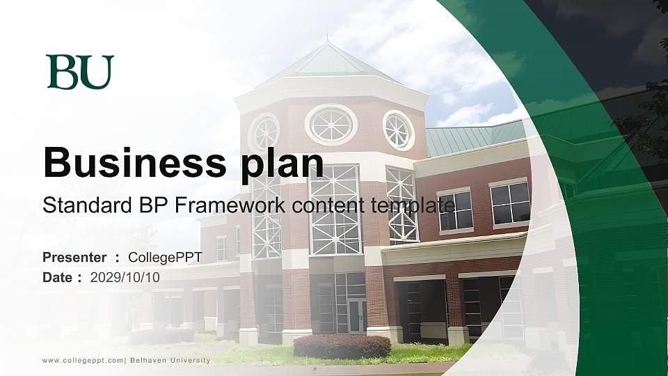 Belhaven University Competition/Entrepreneurship Contest PPT Template16:9 ratio PPT effect preview image