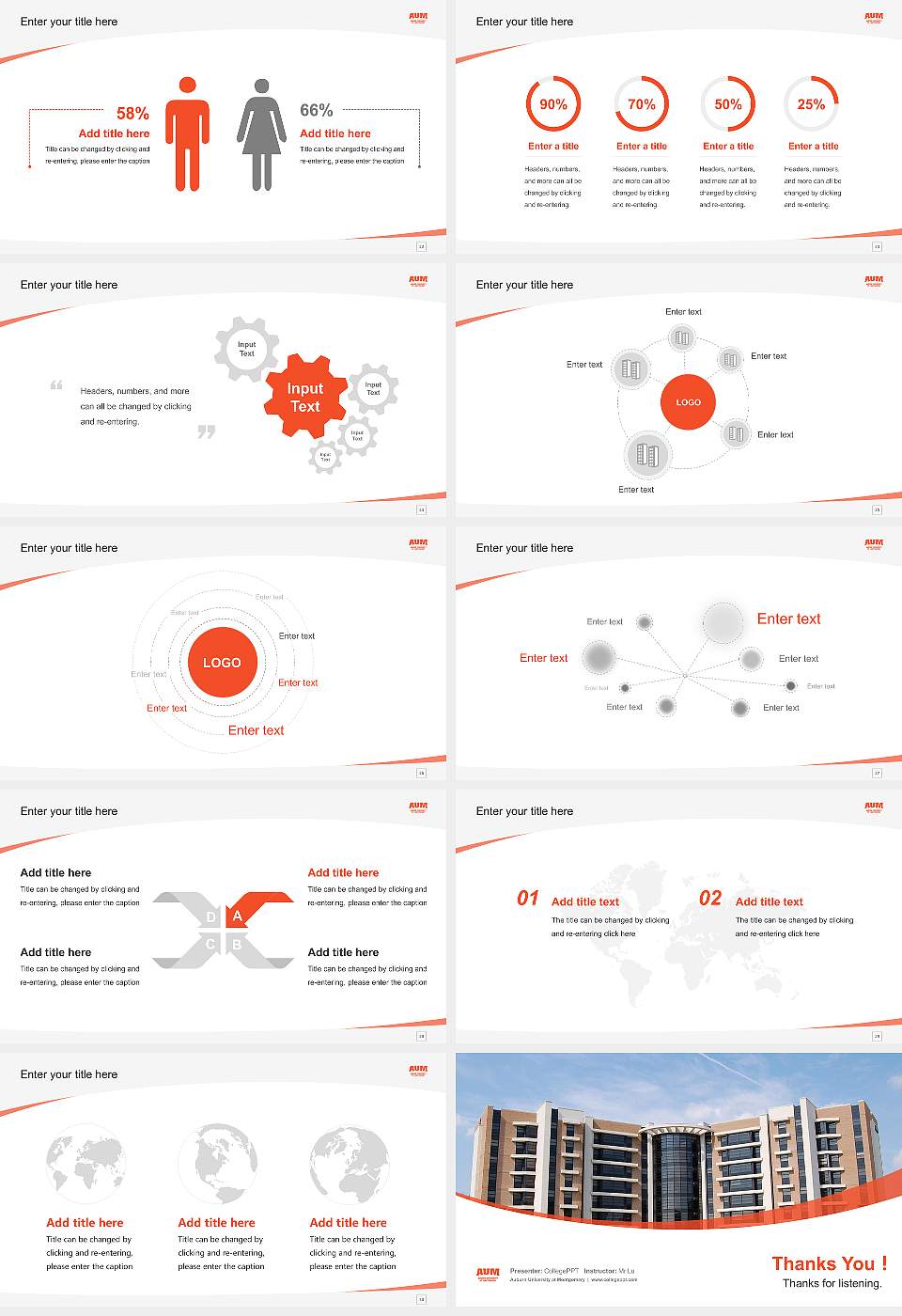 Auburn University at Montgomery Course/Courseware Creation PPT Template16:9 ratio PPT effect preview image4