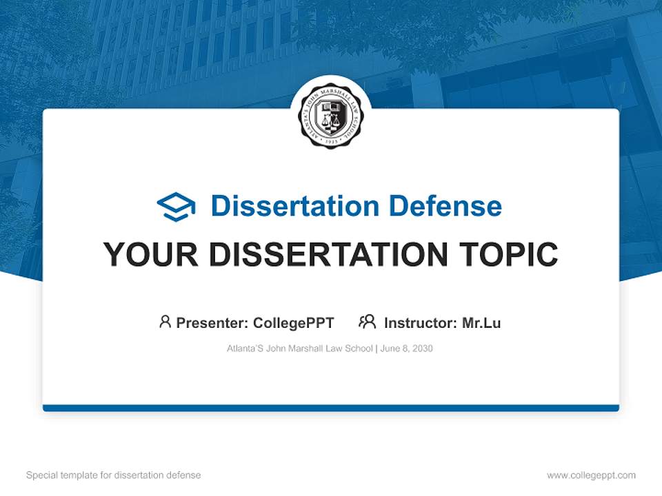 Atlanta’S John Marshall Law School Graduation Thesis Defense PPT Template4:3 ratio PPT effect preview image7