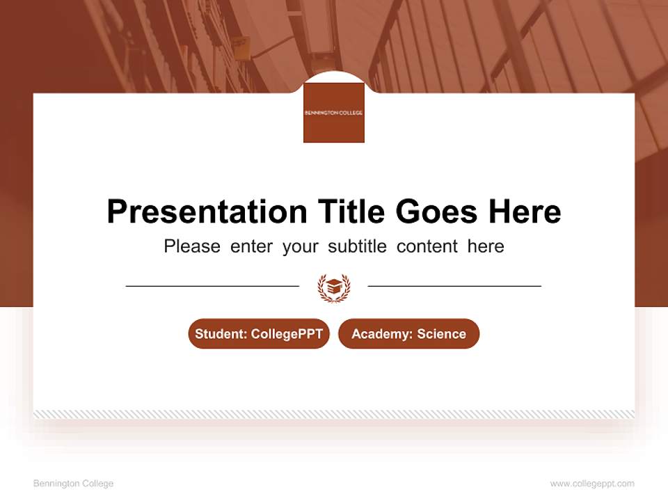 Bennington College National Scholarship Defense PPT Template4:3 ratio PPT effect preview image4