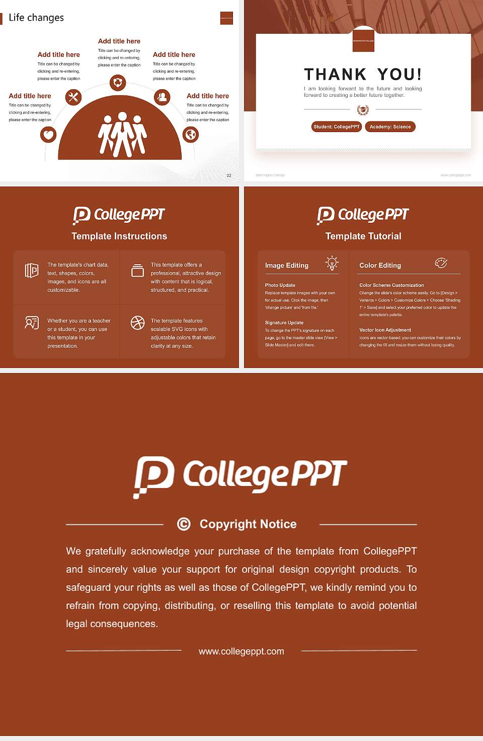 Bennington College National Scholarship Defense PPT Template4:3 ratio PPT effect preview image4