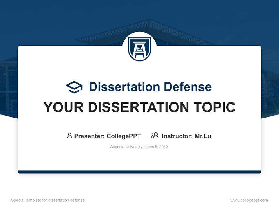 Augusta University Graduation Thesis Defense PPT Template4:3 ratio PPT effect preview image7