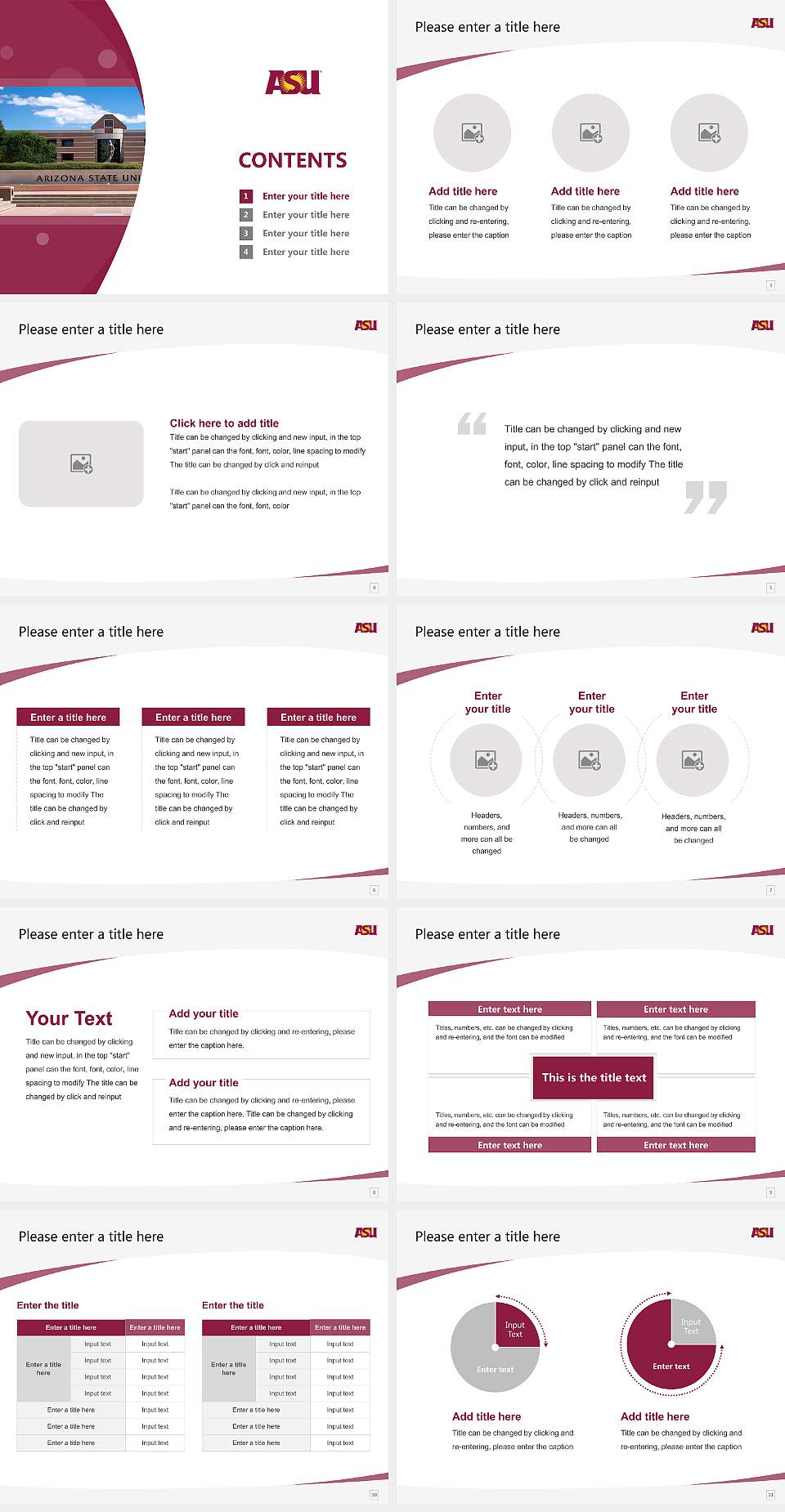 Arizona State University-West Course/Courseware Creation PPT Template4:3 ratio PPT effect preview image2