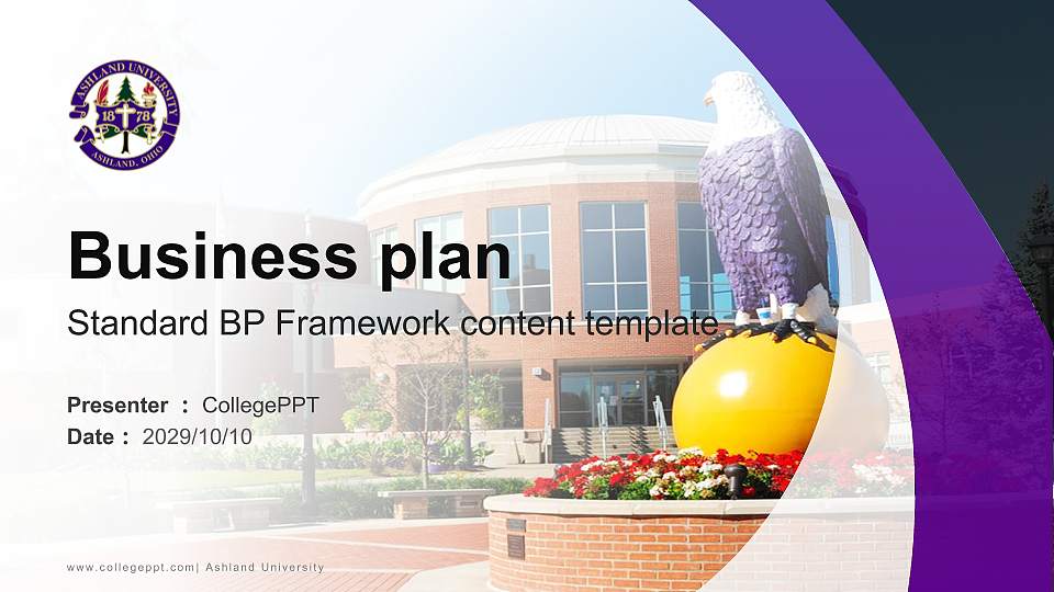 Ashland University Competition/Entrepreneurship Contest PPT Template16:9 ratio PPT effect preview image