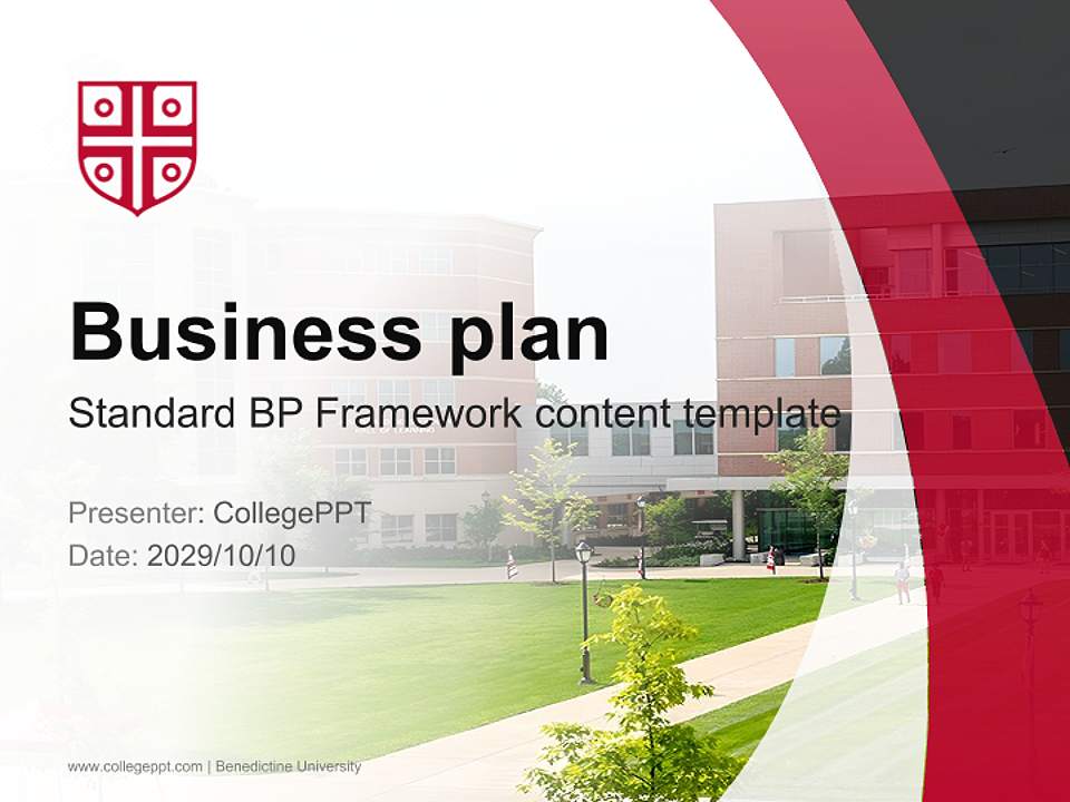 Benedictine University Competition/Entrepreneurship Contest PPT Template4:3 ratio PPT effect preview image9