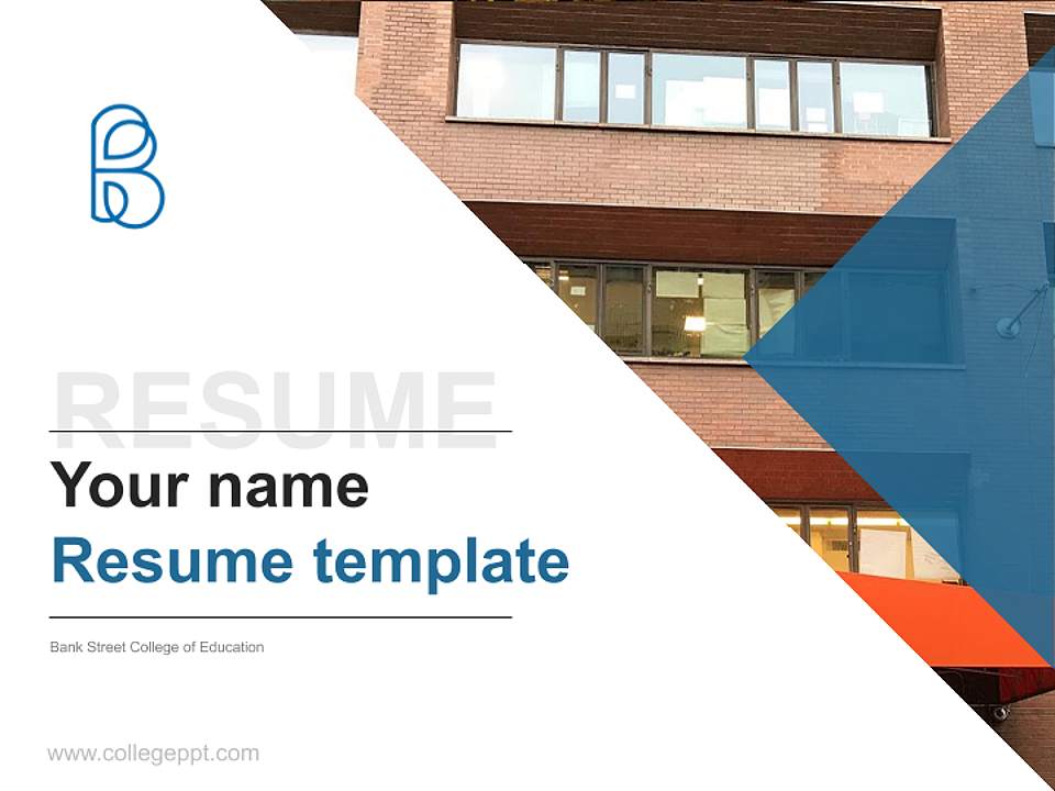 Bank Street College of Education Resume PPT Template4:3 ratio PPT effect preview image5