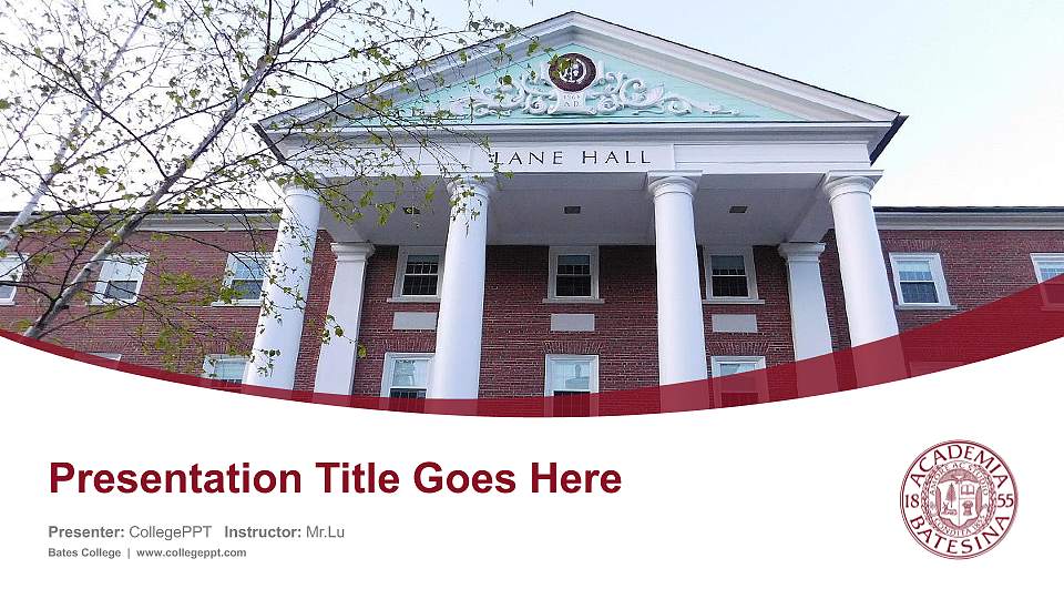 Bates College Course/Courseware Creation PPT Template16:9 ratio PPT effect preview image