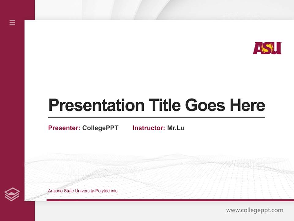 Arizona State University-Polytechnic Thesis Proposal/Graduation Defense PPT Template4:3 ratio PPT effect preview image5