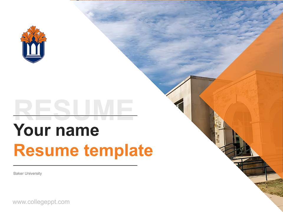Baker University Resume PPT Template4:3 ratio PPT effect preview image5