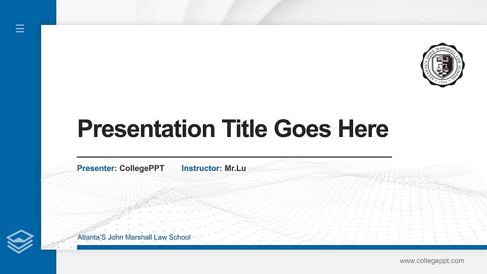 Atlanta’S John Marshall Law School Thesis Proposal/Graduation Defense PPT Template16:9 ratio PPT effect preview image