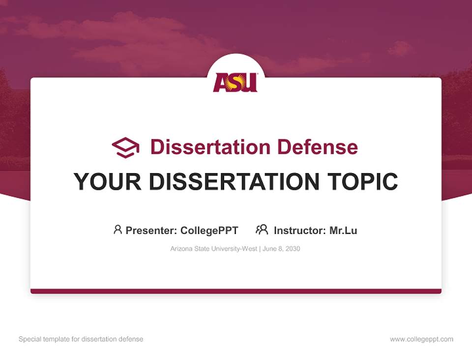 Arizona State University-West Graduation Thesis Defense PPT Template4:3 ratio PPT effect preview image7