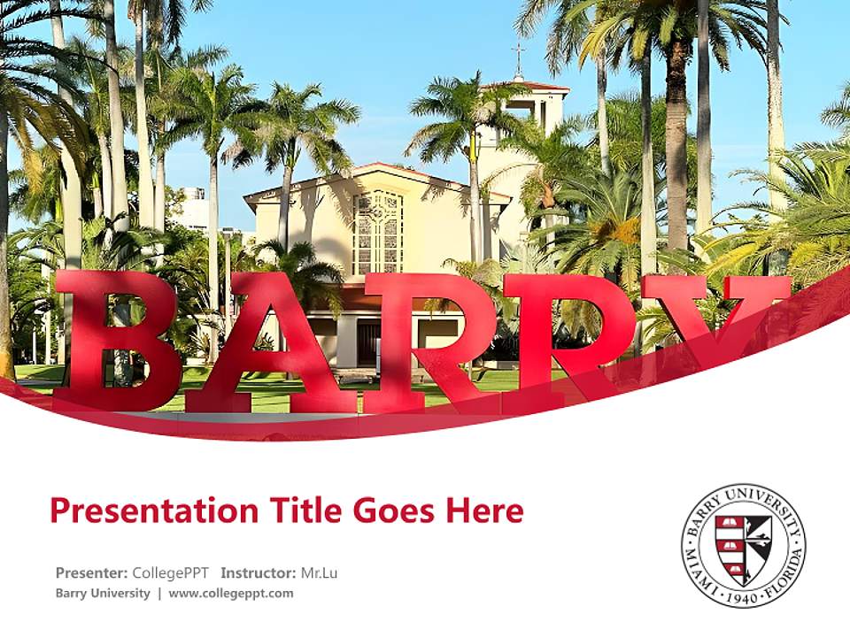Barry University Course/Courseware Creation PPT Template4:3 ratio PPT effect preview image5