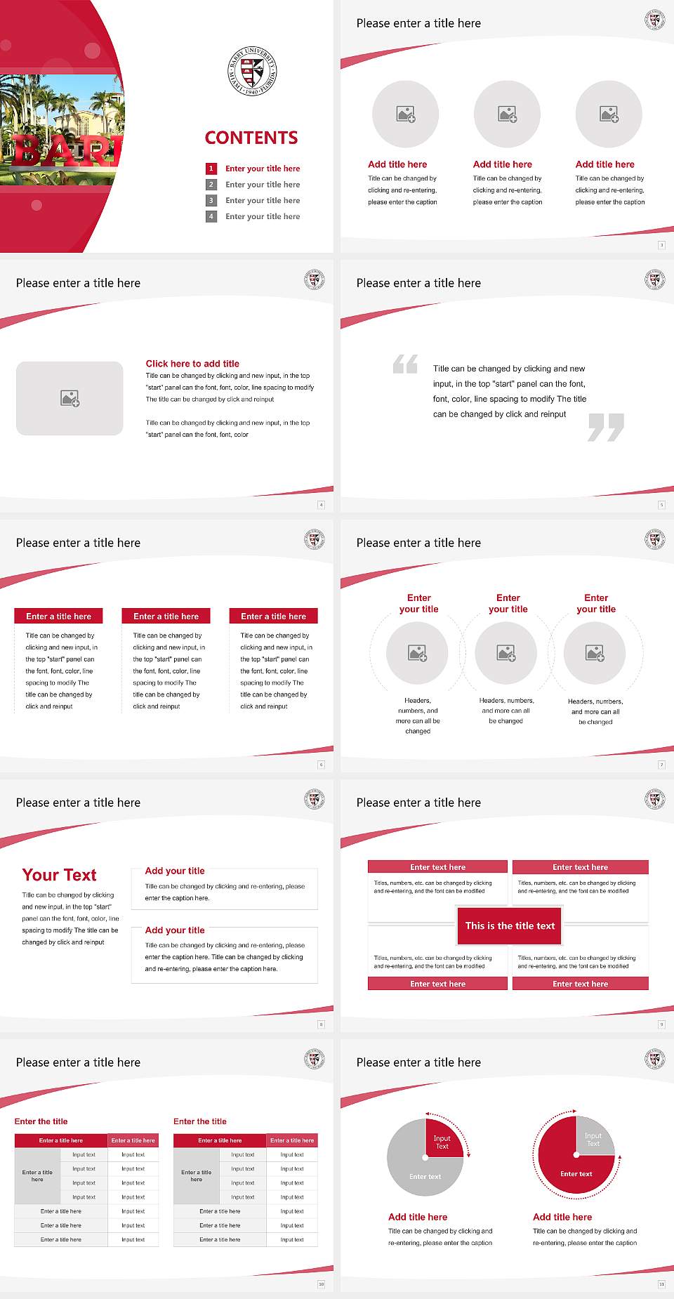 Barry University Course/Courseware Creation PPT Template4:3 ratio PPT effect preview image2