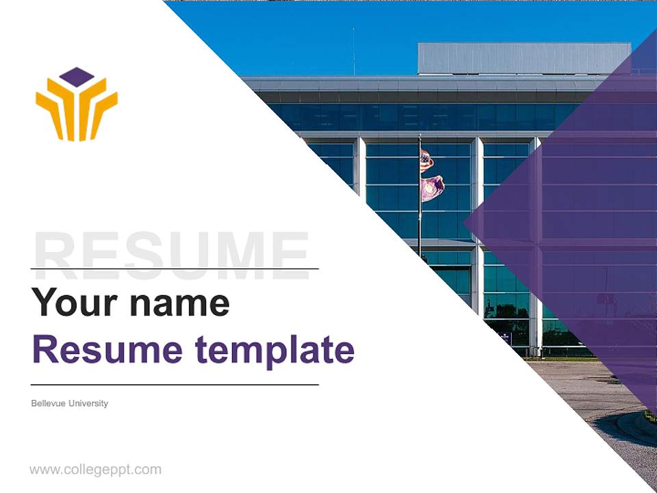 Bellevue University Resume PPT Template4:3 ratio PPT effect preview image5