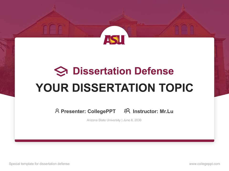 Arizona State University Graduation Thesis Defense PPT Template4:3 ratio PPT effect preview image7