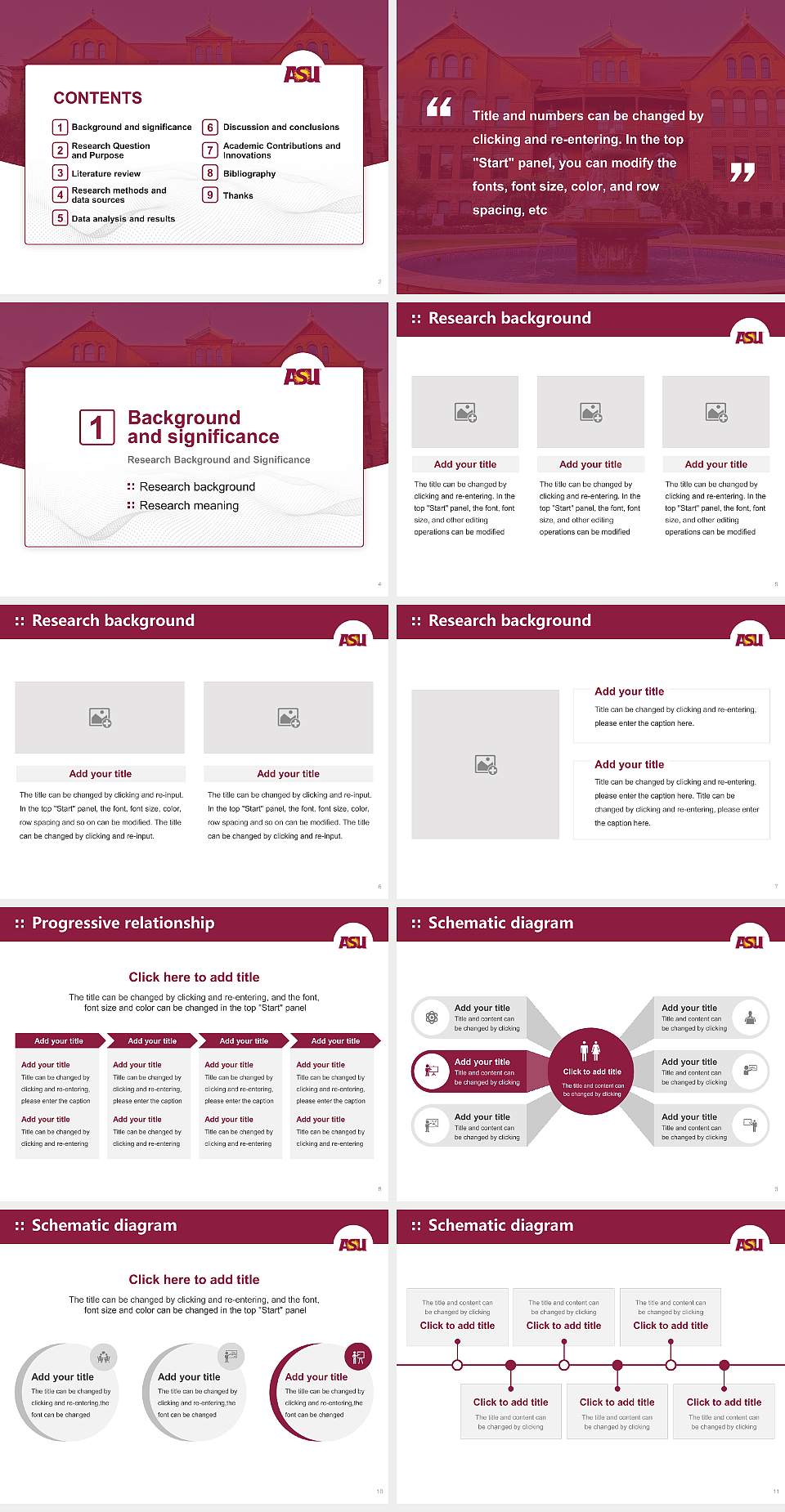 Arizona State University Graduation Thesis Defense PPT Template4:3 ratio PPT effect preview image2