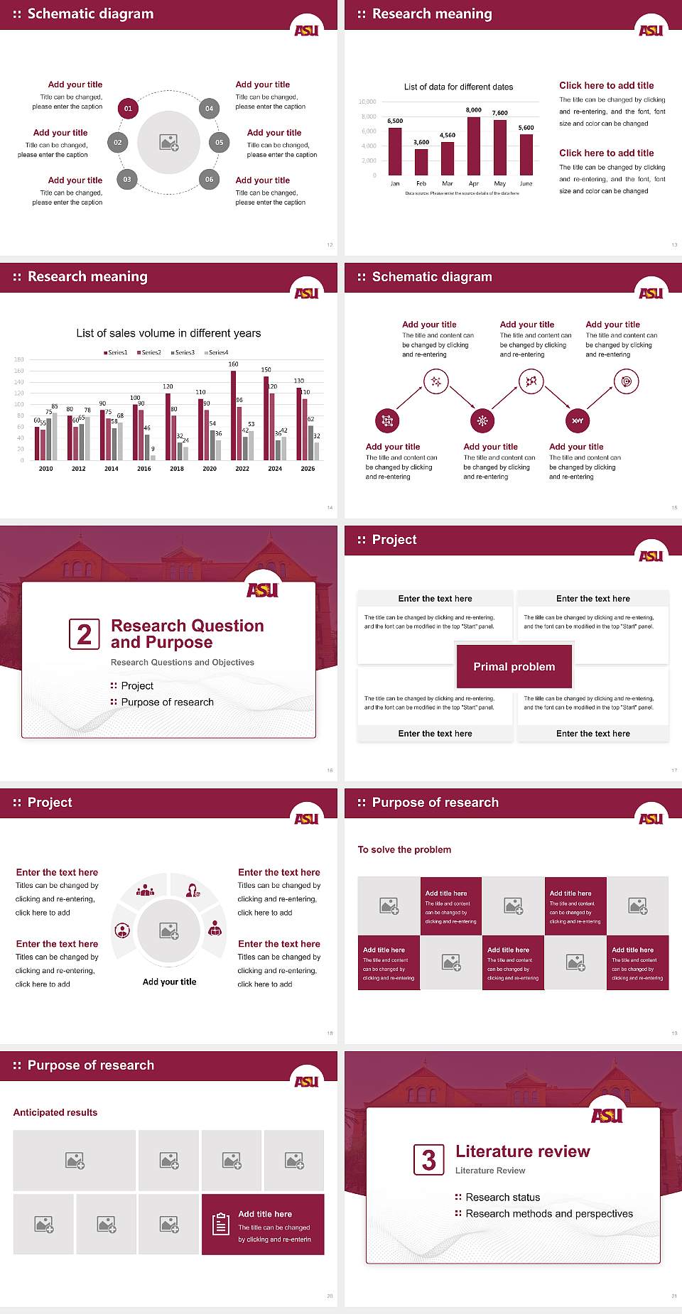 Arizona State University Graduation Thesis Defense PPT Template4:3 ratio PPT effect preview image3