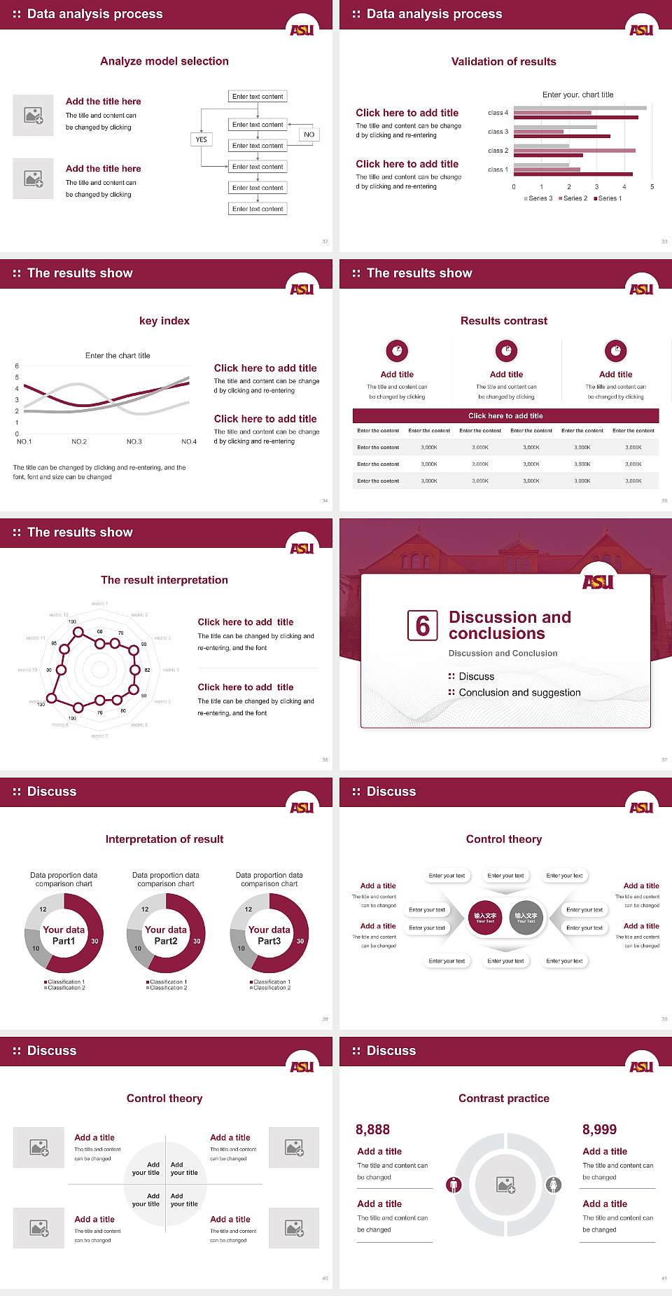 Arizona State University Graduation Thesis Defense PPT Template4:3 ratio PPT effect preview image5
