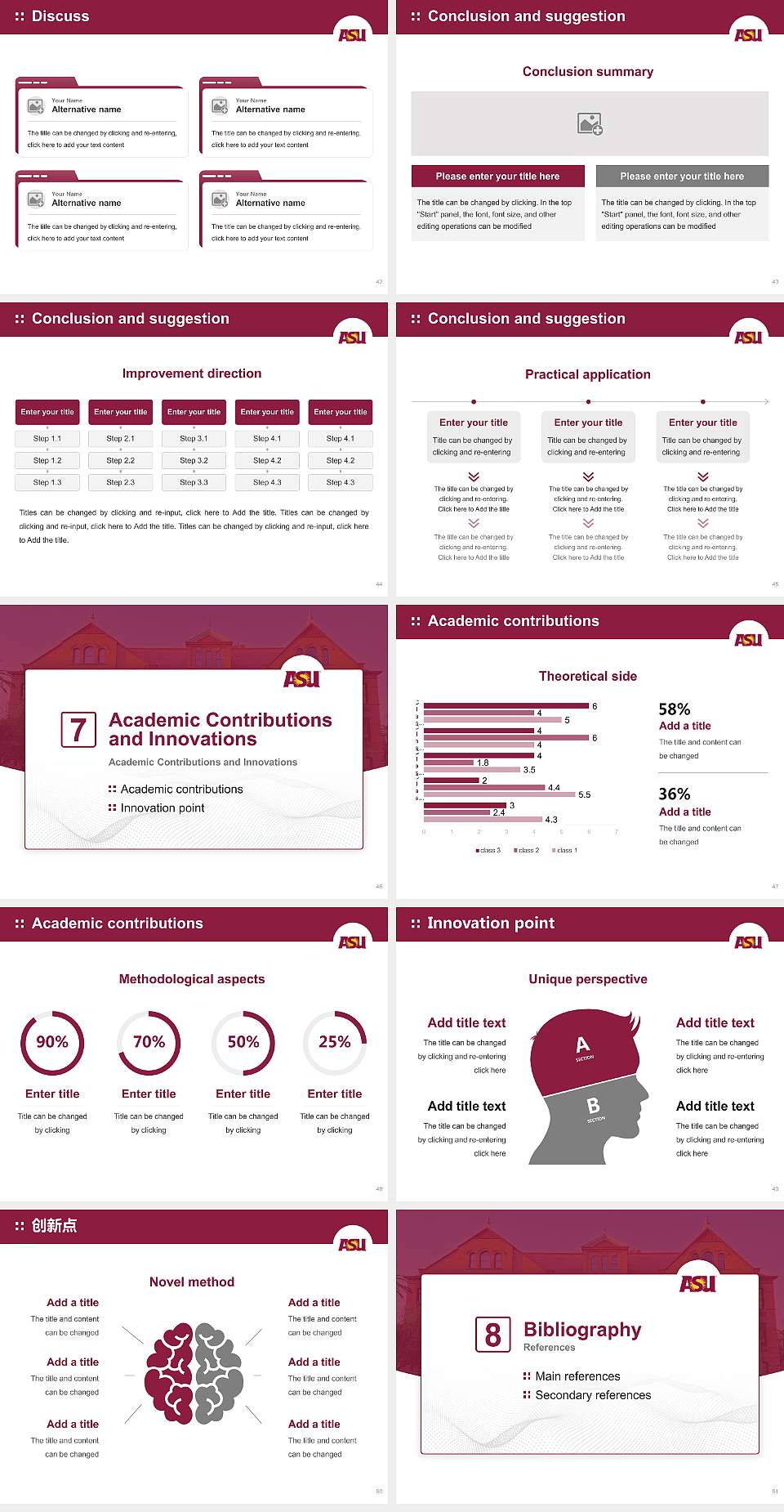 Arizona State University Graduation Thesis Defense PPT Template4:3 ratio PPT effect preview image6