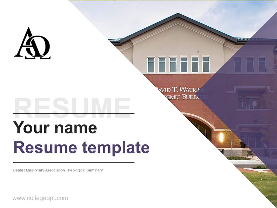 Baptist Missionary Association Theological Seminary Resume PPT Template4:3 ratio PPT effect preview image5