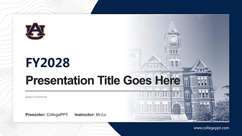 Auburn University Academic Presentation/Research Findings Report PPT Template