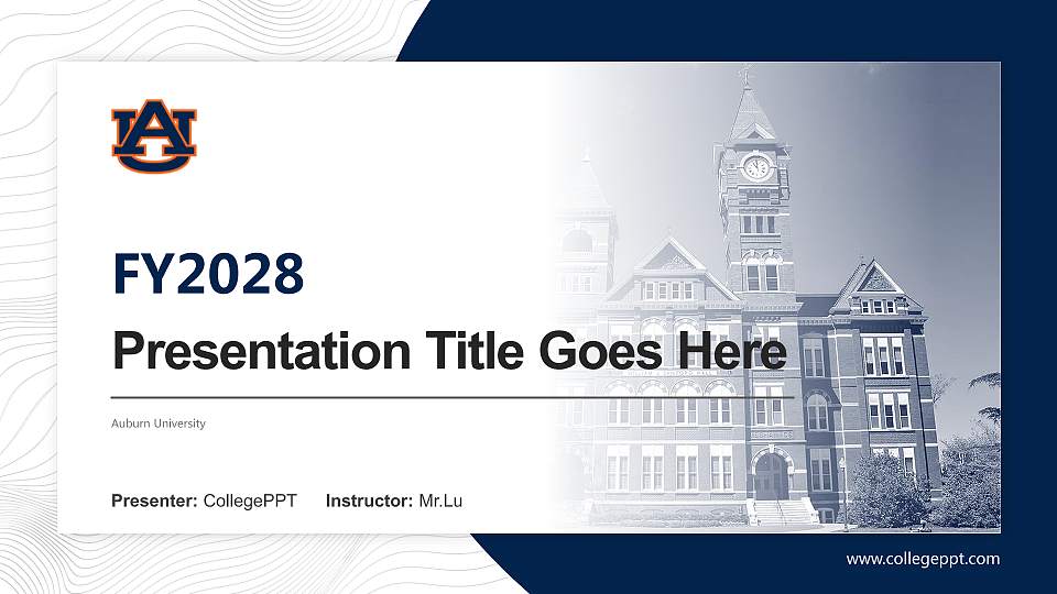 Auburn University Academic Presentation/Research Findings Report PPT Template16:9 ratio PPT effect preview image