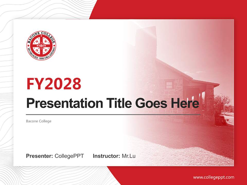 Bacone College Academic Presentation/Research Findings Report PPT Template4:3 ratio PPT effect preview image5