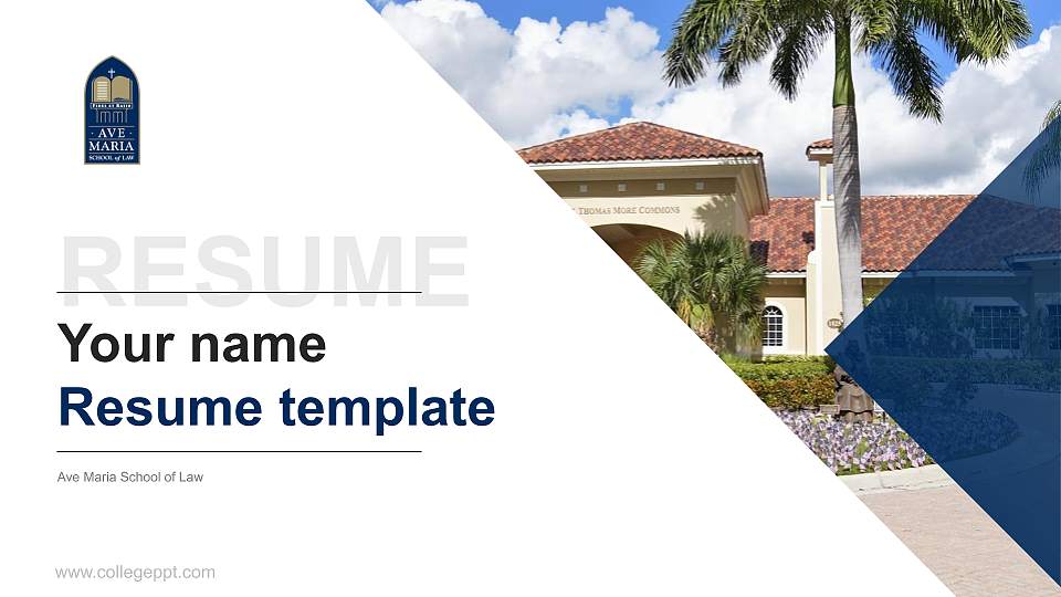Ave Maria School of Law Resume PPT Template16:9 ratio PPT effect preview image