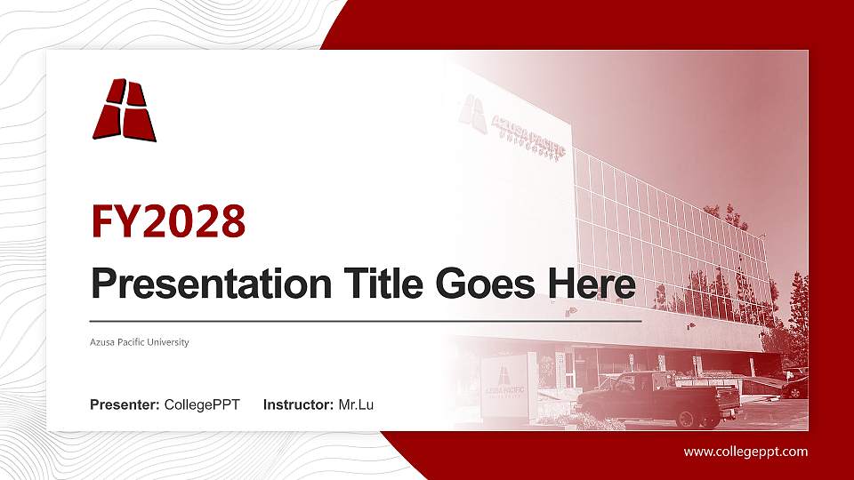 Azusa Pacific University Academic Presentation/Research Findings Report PPT Template16:9 ratio PPT effect preview image