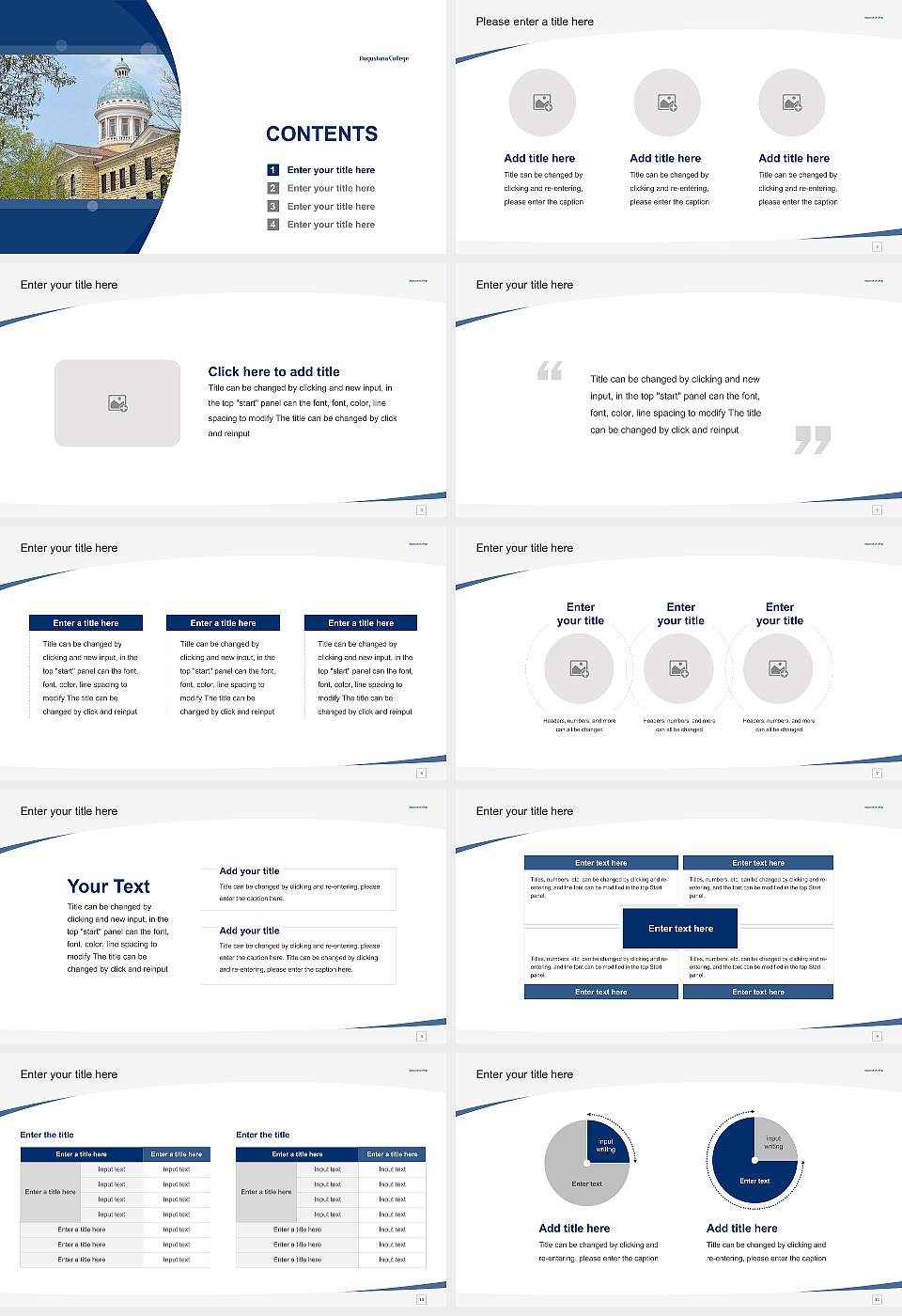 Augustana College Course/Courseware Creation PPT Template16:9 ratio PPT effect preview image2