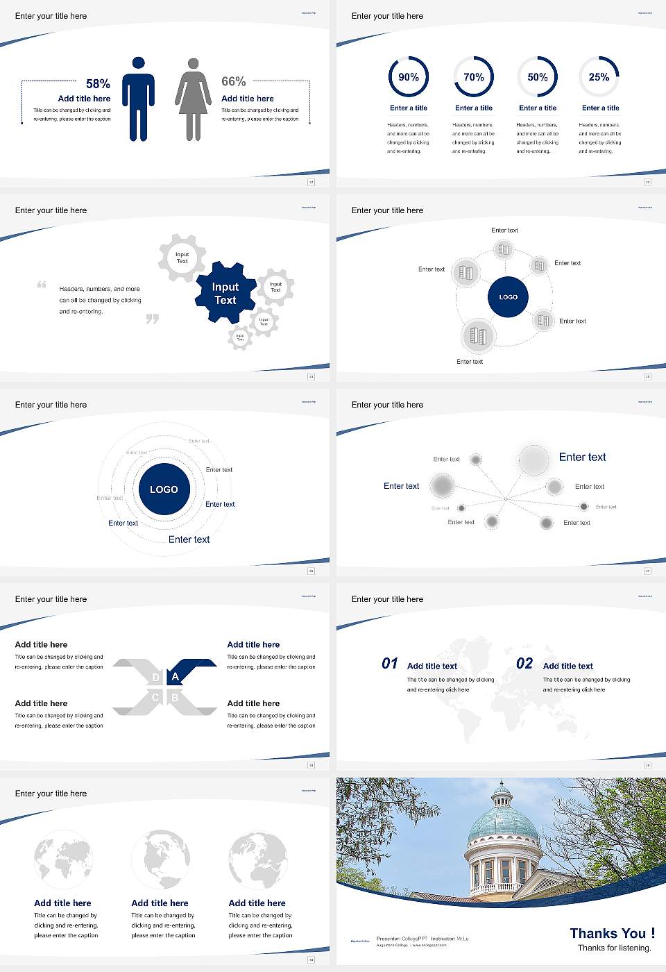 Augustana College Course/Courseware Creation PPT Template16:9 ratio PPT effect preview image4