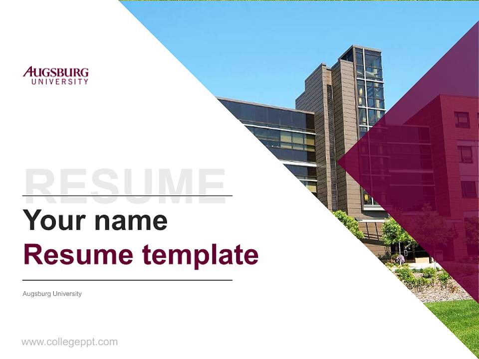 Augsburg University Resume PPT Template4:3 ratio PPT effect preview image5