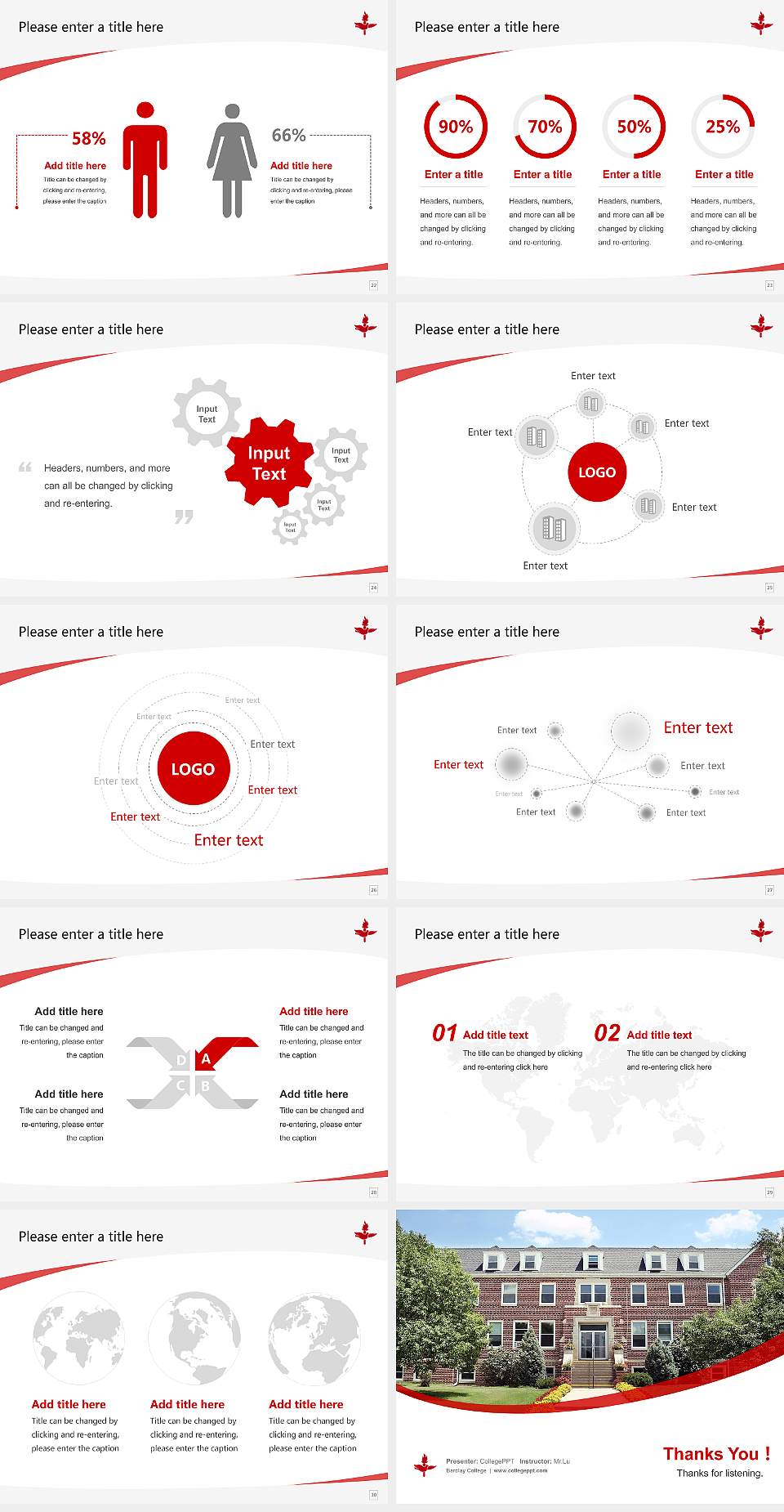 Barclay College Course/Courseware Creation PPT Template4:3 ratio PPT effect preview image4