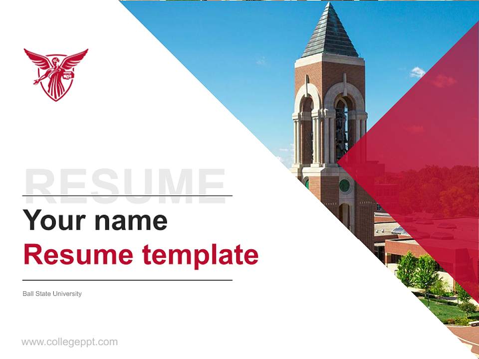 Ball State University Resume PPT Template4:3 ratio PPT effect preview image5