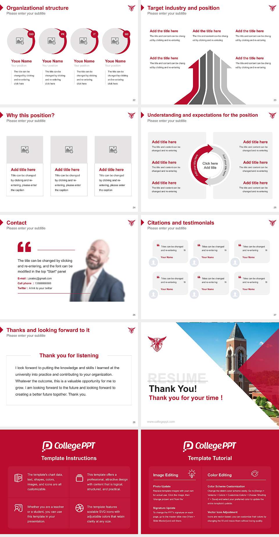 Ball State University Resume PPT Template4:3 ratio PPT effect preview image4