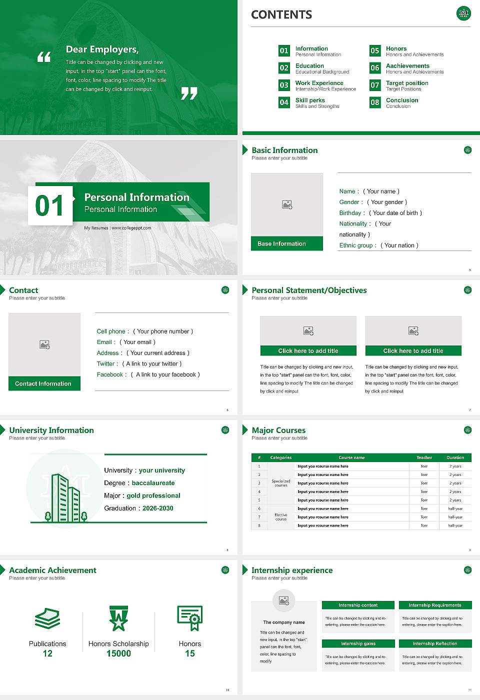 Ave Maria University Resume PPT Template16:9 ratio PPT effect preview image2