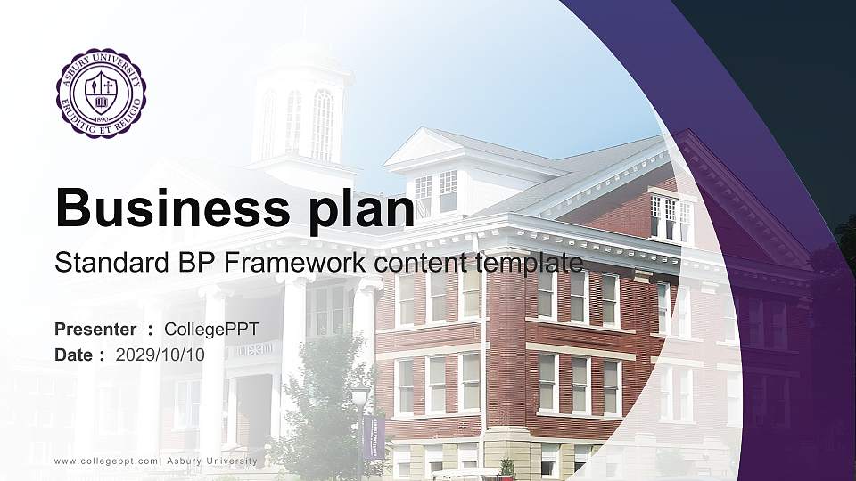 Asbury University Competition/Entrepreneurship Contest PPT Template16:9 ratio PPT effect preview image