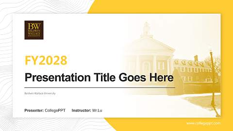 Baldwin Wallace University Academic Presentation/Research Findings Report PPT Template